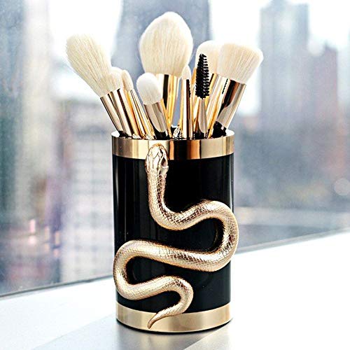 Juego De Brochas De Maquillaje De 10 Piezas, Brocha De Maquillaje Tridimensional En Forma De Serpiente, Herramientas De Belleza Multifuncionales De Fibra Artificial,Oro