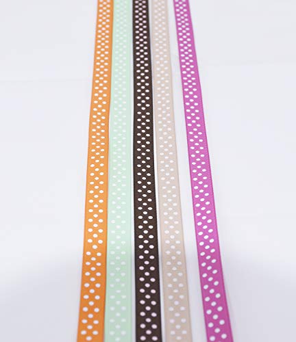 Juego de cintas de grogrén de 40 yardas (20 x 2 yardas) de 3/8" para envolver regalos, lazos para el pelo, costura, decoración de bodas, baby shower-20 x 2yd cinta de tela de lunares suizos