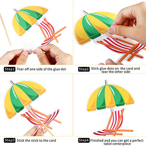 Juego de Palitos de Centro de Mesa de Fiesta Hawaiana 28 Topper de Mesa Tropicales Decoración Fiesta de Palma Piña Flamenco para Baby Shower Cumpleaños Fiesta Tema Verano Luau , 7 Estilos