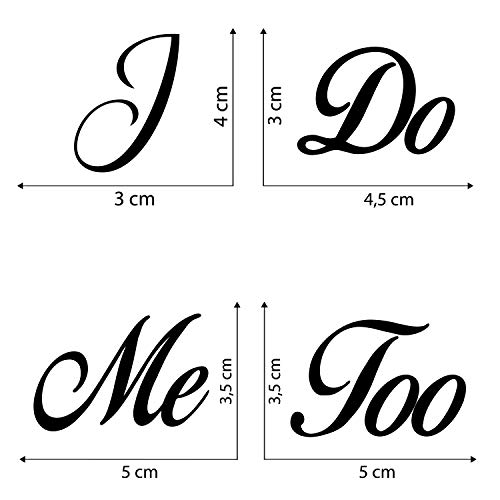 Juego de pegatinas para zapatos de boda, con texto"I Do" y"Me Too" para novia y novio, pegatinas, calzado adhesivo dorado