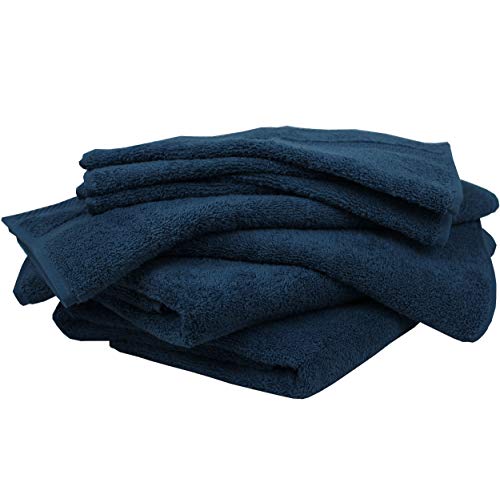 Juego de toallas de 8 piezas 100% algodón peinado de lujo, paquete de toallas de calidad premium para baño, gimnasio, hotel, spa y toalla de mano de viaje, toalla de cara, toallas de baño