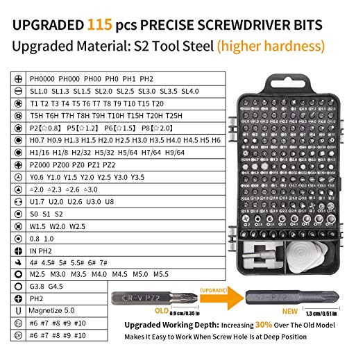 Juego Destornilladores Precisión, Faireach Kit de Herramientas de Reparación Profesional 135 en 1 Actualizado con Estuche, Kit Destornilladores Electricista