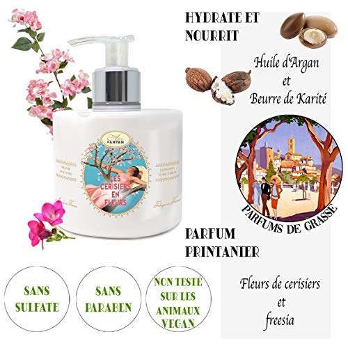 Juego Para Cuidado De Las Manos: Jabón líquido 300ml + Loción Hidratante 300ml Flor de Cerezo Organico Un Air d'Antan/Francia/Regalo Para Mujer/Belleza Mujer