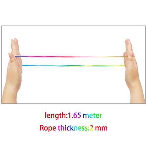 Juegos y Juguetes de Habilidad de Dedos 6 Piezas de Cuerda de Cuna de Gatos Juego de Mano, 165 cm de Largo, Color de Arcoiris