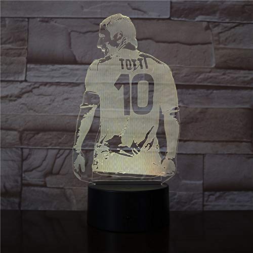 Jugador de fútbol Francesco Totti, Vista Posterior, Color de ilustración para Regalo de decoración de Dormitorio para Novio, fanáticos del fútbol, ​​luz Nocturna