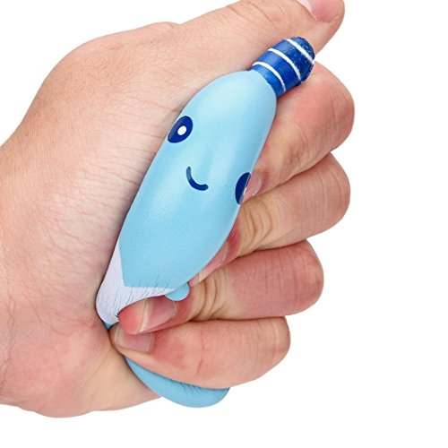 Juguetes Apretados,8 cm Unicornio Ballena Caricatura perfumado Encanto Blando de Aumento Lento Apretón Juguete Encanto LMMVP (8*6*7cm, Azul)
