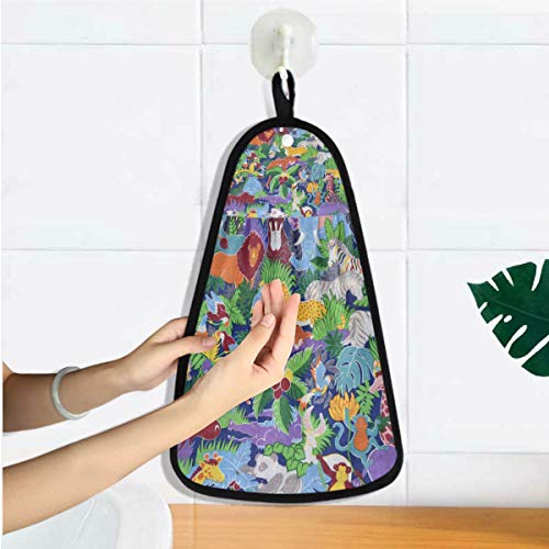 Jungle Animals Party Toalla de Mano Multiusos Toalla Altamente Absorbente Baño de Playa Ultra Suave