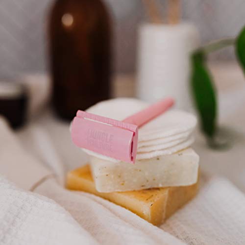 Jungle Culture® Maquinilla de Afeitar Mujer | Maquinilla Clásica Compatible con Cuchillas de Doble Filo | Maquinilla Mujer de Metal | Afeitado Manual | Zero Waste Safety Razor | Afeitado Ecológica
