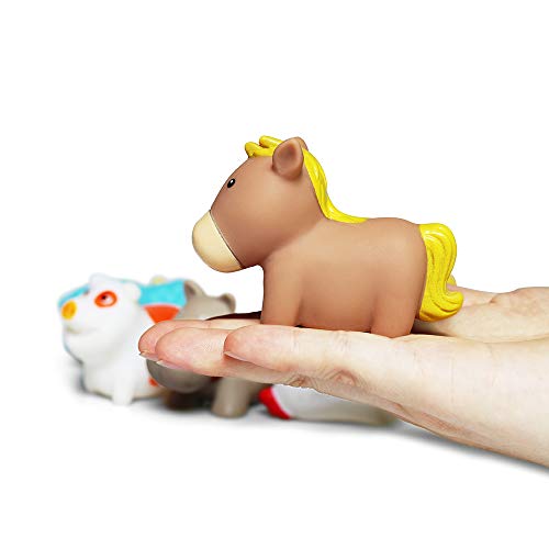 JUNSHEN Juguetes de baño Flotante (8 Piezas),Juguetes de baño Suave Bañera Aprendizaje Perros Patos Ovejas Gallina Cerdo Juguetes de baño Y Juguetes de baño para niños pequeños.