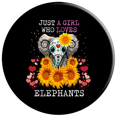 Just A Girl Who Loves Elephants - Elephant Sunflower PopSockets Agarre y Soporte para Teléfonos y Tabletas