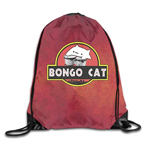 Just Life Hombres Mujeres Brave Bongo Cat Gym Mochilas con cordón Mochilas de Hombro Mochila Deportiva Mochila para Viajes en casa Ejercicio Viga Boca Paquete A3778
