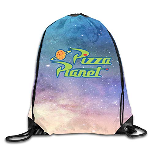 Just Life Hombres Mujeres Brave Pizza Toy Planet Gym Mochilas con cordón Mochilas Bolsas de Hombro Mochila Deportiva Mochila para Viajes en casa Ejercicio Viga Boca Paquete A3661