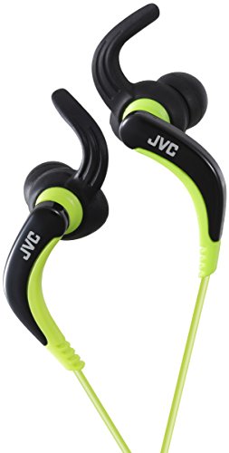 JVC HA-ETX30-B-E - Auriculares deportivos (resistentes al agua, controlador de llamada, microfóno, 20-20000 Hz, cable de 1 m, imán de neodimio), color negro y verde