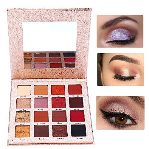 JWR 16 Colores Paleta de Sombra de Ojos Maquillaje Sombra de Ojos Mate Brillo Brillo Pigmentado Smoky Balm Cosmética