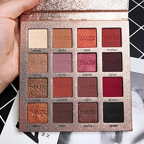 JWR 16 Colores Paleta de Sombra de Ojos Maquillaje Sombra de Ojos Mate Brillo Brillo Pigmentado Smoky Balm Cosmética