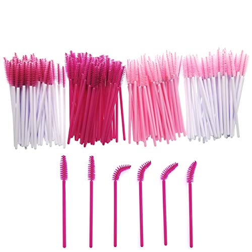 JZK 200 Plastico desechable rosa rímel varillas aplicadoras cepillos de pestañas para extensiones varita ceja cepillo de cejas