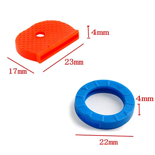 JZK Set 64 x Multicolores Cubiertas Llaves Fundas Goma Flexibles Cubre Llaves Anillos codificación identificador para Teclas codificar