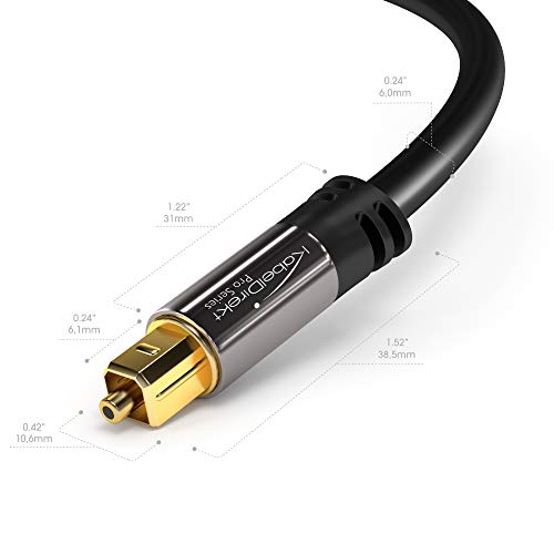 KabelDirekt 16 PRO Series - Cable Óptico TOSLINK Audio (Stereo Dolby Digital normal, DTS, Conector TOSLINK Macho a Conector TOSLINK Macho), Negro, 3 m