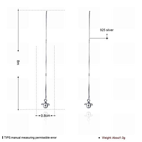 KAD un par de pendientes pequeños y exquisitos Pendientes de ángel Pendientes Mujer 's/Acero inoxidable/Hipoalergénico/Brillo plateado sin par/Como se muestra