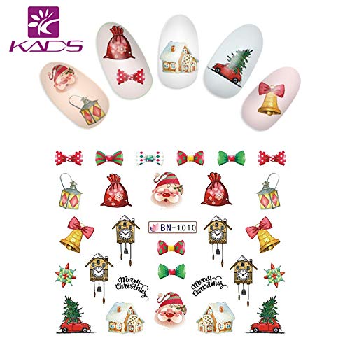 KADS Pegatina Uñas Festival Navidad Uñas Decal para DIY Uñas Artes Pegatina Uñas al Agua para Uñas Herramiento para Decoración (estilo de navidad 3)