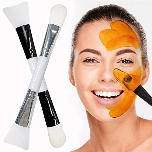 Kalolary 2 piezas Mascarilla Facial Mascarilla Premium Piel Cepillos Suaves Máscara Aplicador Máscara de Lodo Pincel de Mezcla Maquillaje Cosmético Herramientas de Silicona Pincel sin Pelo