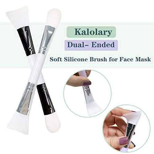 Kalolary 2 piezas Mascarilla Facial Mascarilla Premium Piel Cepillos Suaves Máscara Aplicador Máscara de Lodo Pincel de Mezcla Maquillaje Cosmético Herramientas de Silicona Pincel sin Pelo