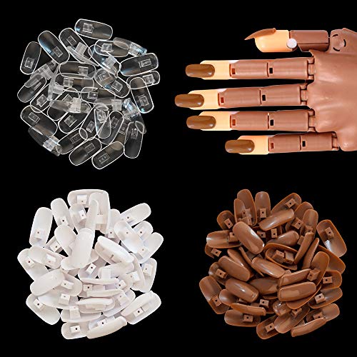 Kalolary 300pcs Uñas Falsas, Tool Profesional de Entrenamiento de Uñas, Practicar la Mano Entrenamiento de Uñas Tool de Manicura, Diseño de Uñas para Principiantes (No incluye manos artificiales)