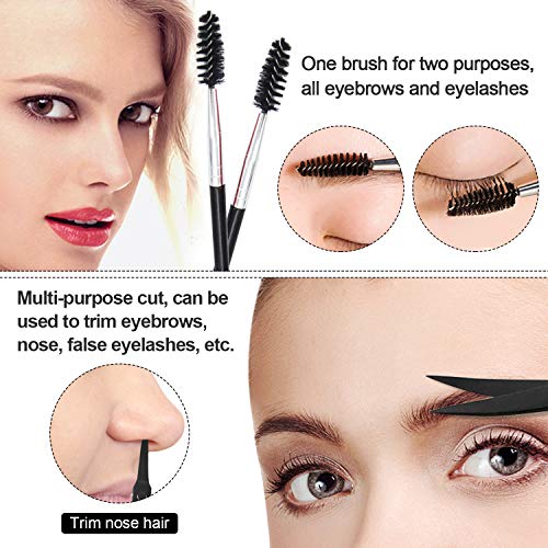 Kalolary 30Pcs Set de pinzas de tijeras para cejas, pinzas de cejas de acero inoxidable Kit de plantillas de cejas con cepillo, set de pinzas de gran precisión para cejas