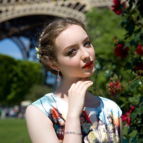 Kami Idea Regalos Dia de la Madre Pulseras Mujer Tenis Tous Mujer Joyeria Color del Arco Iris Swarovski Cristal Regalos para Mujer Mama Regalo Cumpleaños Pulseras de Amistad