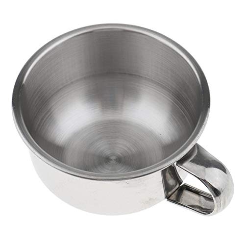 KANGIRU 8cm Metal Barber Shine Beard Jabón Taza Afeitado Tazones de jabón Cepillo de Afeitar de Acero Inoxidable para Hombres Taza Tazón
