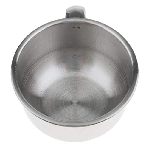 KANGIRU 8cm Metal Barber Shine Beard Jabón Taza Afeitado Tazones de jabón Cepillo de Afeitar de Acero Inoxidable para Hombres Taza Tazón
