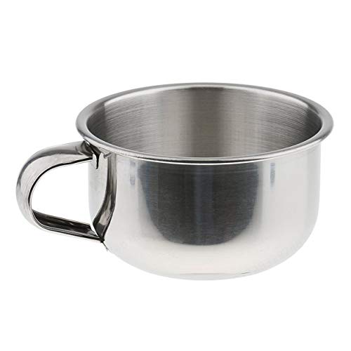 KANGIRU 8cm Metal Barber Shine Beard Jabón Taza Afeitado Tazones de jabón Cepillo de Afeitar de Acero Inoxidable para Hombres Taza Tazón