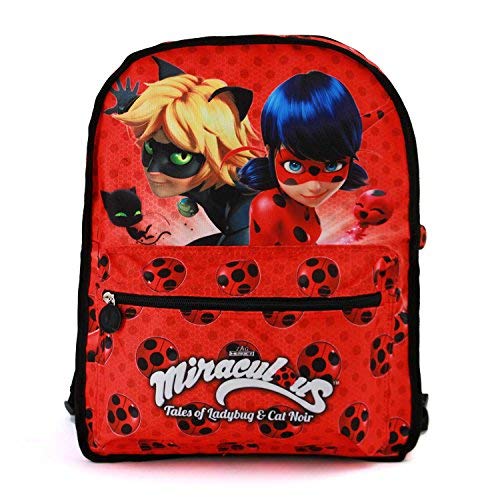 Karactermania Ladybug Cat Noir Transform, Mochila infantil reversible, 40 cm, Multicolor