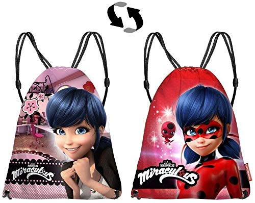 Karactermania Ladybug Dual Bolsas con Cordón, 43 cm, Rojo