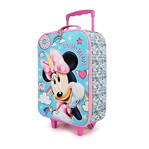Karactermania Minnie Mouse Unicornio - Maleta Trolley Soft 3D, Multicolor, Un tamaño