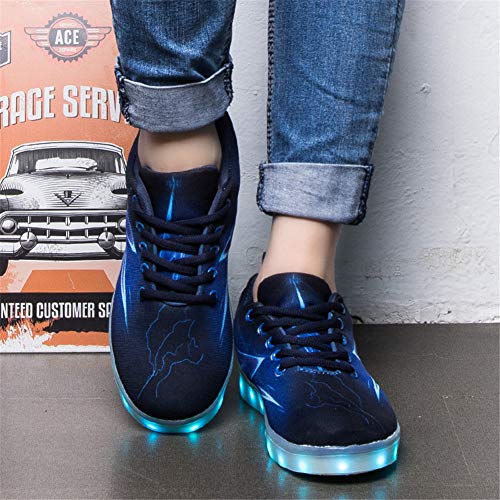 Kauson LED Zapatos Verano Ligero Transpirable Impermeable Bajo 7 Colores USB Carga Luminosas Parpadeo Deporte de Zapatillas con Luces Los Mejores Regalos para Niños Niñas Pareja Cumpleaños de Navidad