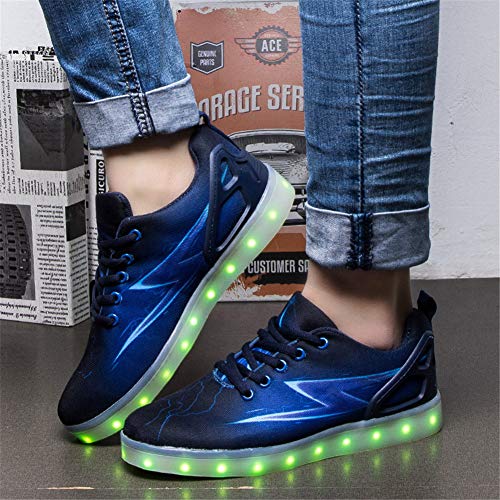 Kauson LED Zapatos Verano Ligero Transpirable Impermeable Bajo 7 Colores USB Carga Luminosas Parpadeo Deporte de Zapatillas con Luces Los Mejores Regalos para Niños Niñas Pareja Cumpleaños de Navidad