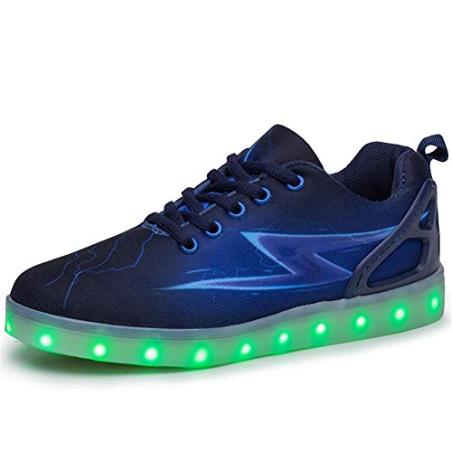 Kauson LED Zapatos Verano Ligero Transpirable Impermeable Bajo 7 Colores USB Carga Luminosas Parpadeo Deporte de Zapatillas con Luces Los Mejores Regalos para Niños Niñas Pareja Cumpleaños de Navidad