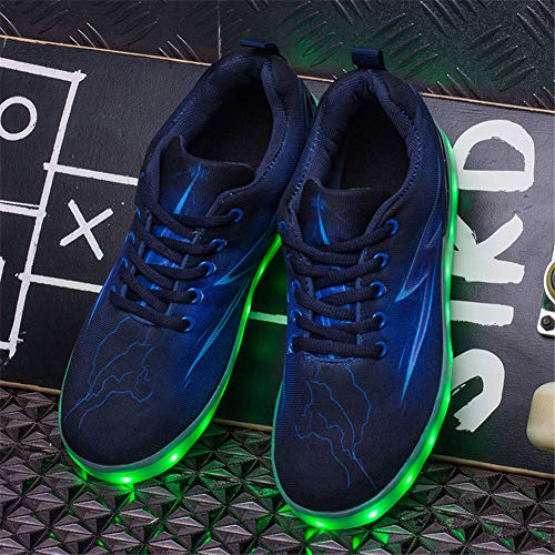 Kauson LED Zapatos Verano Ligero Transpirable Impermeable Bajo 7 Colores USB Carga Luminosas Parpadeo Deporte de Zapatillas con Luces Los Mejores Regalos para Niños Niñas Pareja Cumpleaños de Navidad