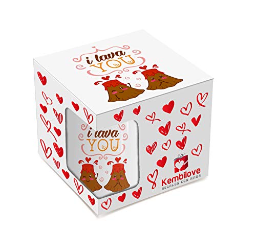 Kembilove Taza Graciosa Pareja - Taza de Desayuno I Lava You - Regalo Original de Taza de café con Frases graciosas - Regalo para Parejas, Enamorados, San Valentín