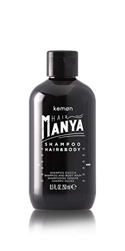 Kemon- Champú de Pelo y Barba y Gel de Baño/Ducha Hombre Todo en Uno Shower Gel 250 mililiter, Hair Manya
