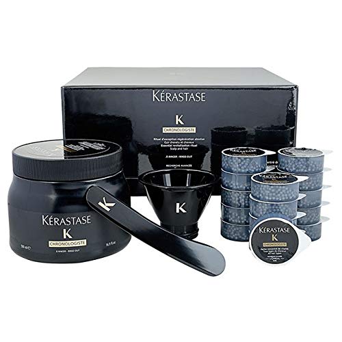 Kerastase Chronologiste Coffret Set Tecnico Masque Creme de Regeneration 500ml + 15 Monodosis Perlas de Caviar de 8ml cada + Shampoo Bain Revitalisant 1000ml + 1 Dosificador Pump