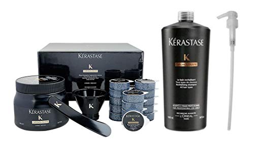 Kerastase Chronologiste Coffret Set Tecnico Masque Creme de Regeneration 500ml + 15 Monodosis Perlas de Caviar de 8ml cada + Shampoo Bain Revitalisant 1000ml + 1 Dosificador Pump