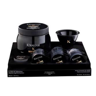 Kerastase Chronologiste Coffret Set Tecnico Masque Creme de Regeneration 500ml + 15 Monodosis Perlas de Caviar de 8ml cada + Shampoo Bain Revitalisant 1000ml + 1 Dosificador Pump