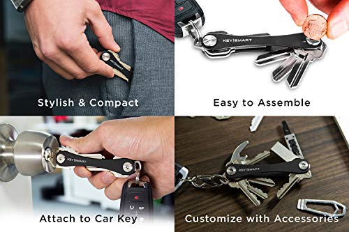 KeySmart - Llavero y Organizador de Llaves Compacto (hasta 14 Llaves, Negra)