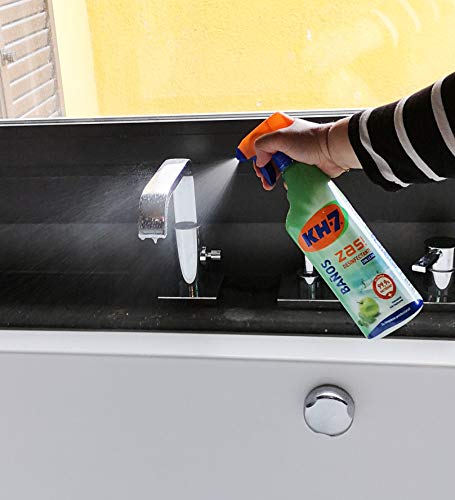 KH-7 Limpiador Baños y Desinfectante - Desinfección sin lejía - Aroma a manzana y hierbabuena - 4 Recipiente de 750 ml