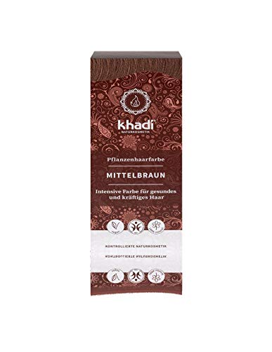KHADI - Tinte vegetal castaño medio 100 g polvo 100% natural