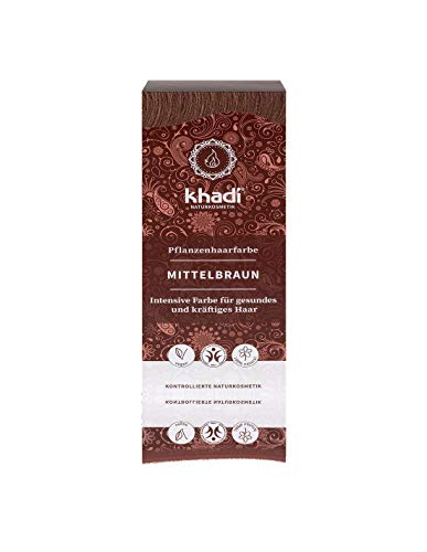 KHADI - Tinte vegetal castaño medio 100 g polvo 100% natural