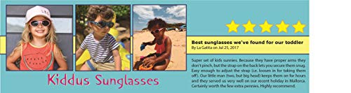 Kiddus Gafas de sol KIDS COMFORT para niña niño. A partir de 2 años. Filtro solar UV400. Banda ajustable y extraíble. Hechas de Goma. Resistentes a Impactos, Muy Flexibles.