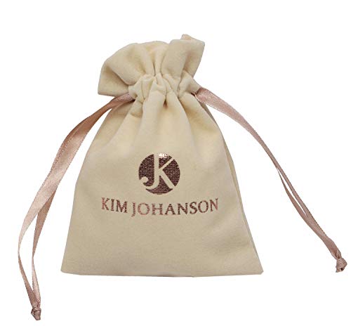 Kim Johanson - Juego de Joyas de Acero Inoxidable para Mujer, Collar de Oro Rosa con Colgante y Pendientes, diseño de Flores, Incluye Bolsa de Regalo